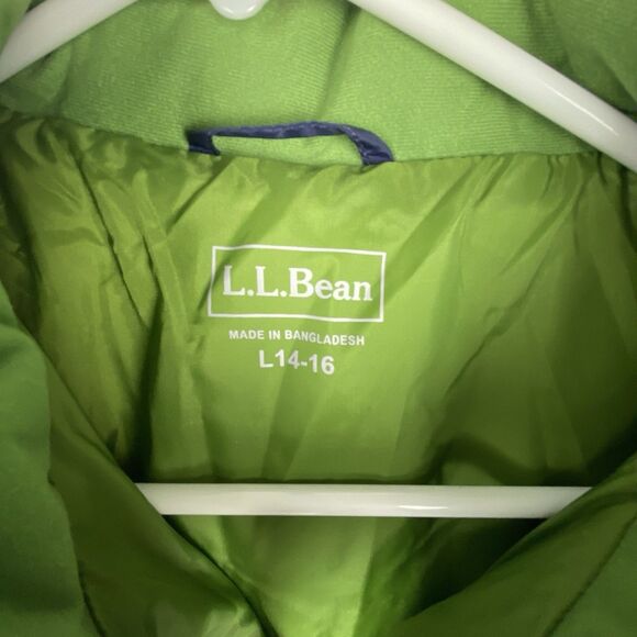 LL BEAN Jacket Youth Boys L 14-16 Goose Down Puffer Full Zip Pockets Ski Outdoor - Picture 7 of 16